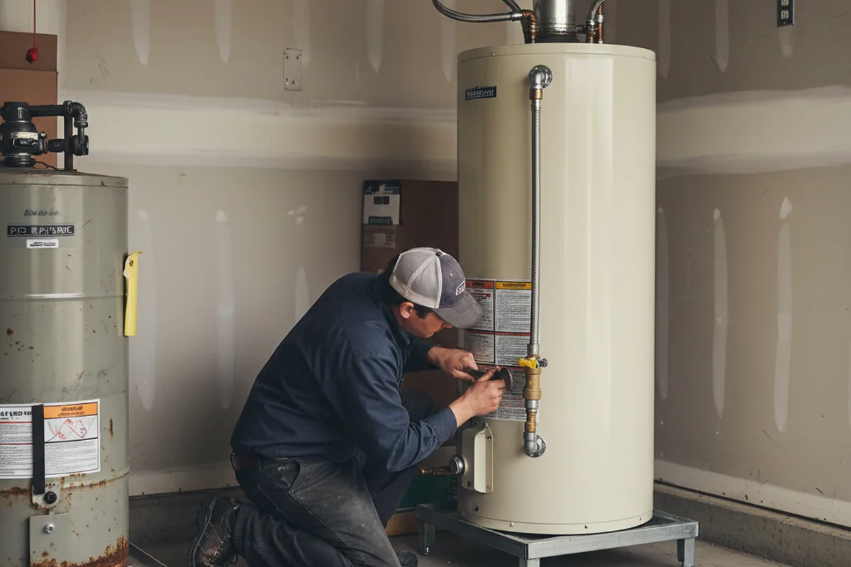 Water heater and shutoff valve replacement in Bethesda